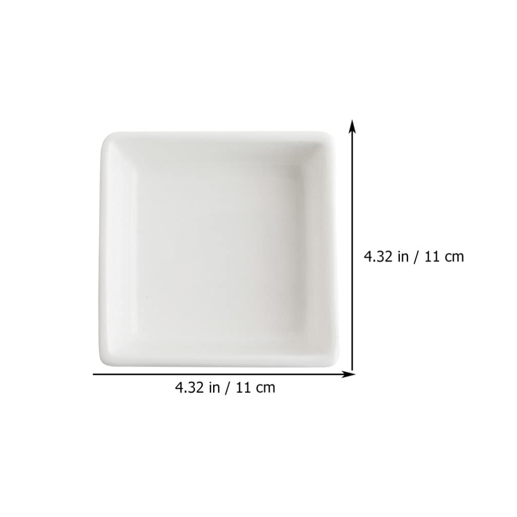 2-Pack Dessert Plates & Pudding Bowls - Multipurpose Snack Storage Dishes, Condiment Holders & Sauce Dipping Bowls for Kitchen, Party, Picnic, BBQ (White)