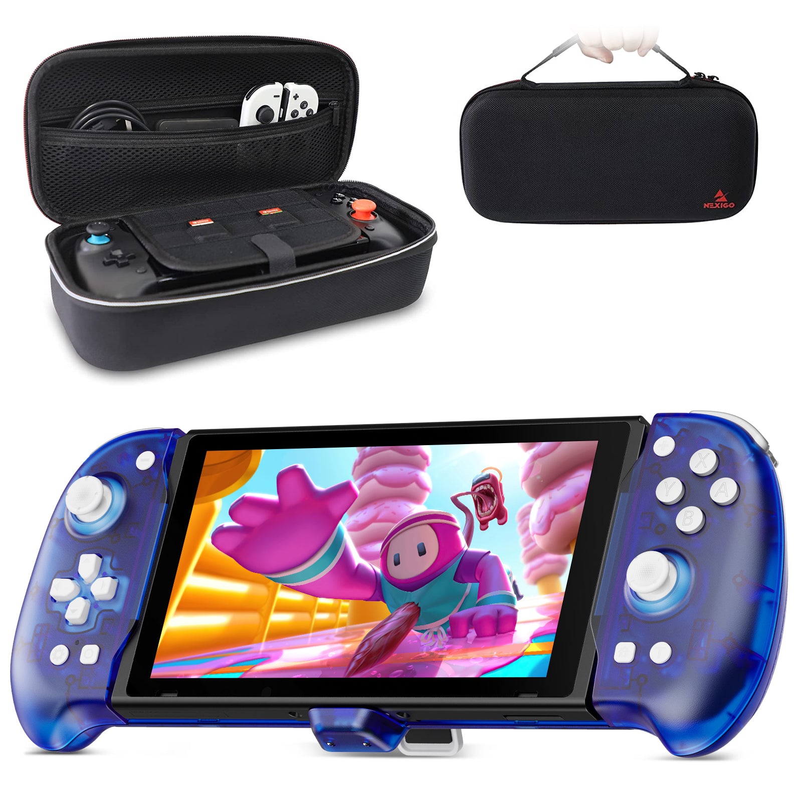 NexiGo Gripcon Pro Controller for Nintendo Switch with HDMI Output & Adjustable Kickstand - Perfect for Gaming at Home or On-The-Go