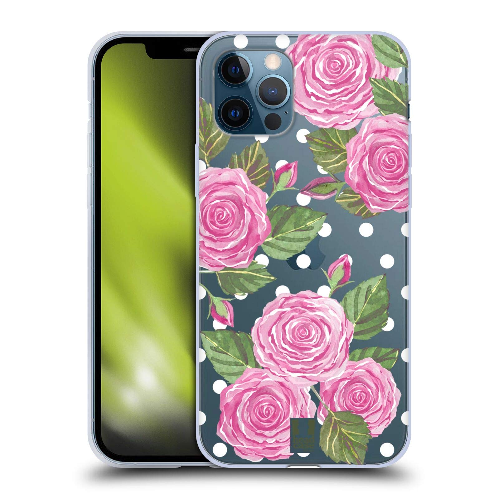 Head Case Designs English Roses Watercolor Flowers Soft Gel Phone Case - Compatible with iPhone 12 & 12 Pro (6.1 Inch) - Floral Protective Cover for Women, Girls - Perfect for Everyday Use, Gift Giving & Spring Style