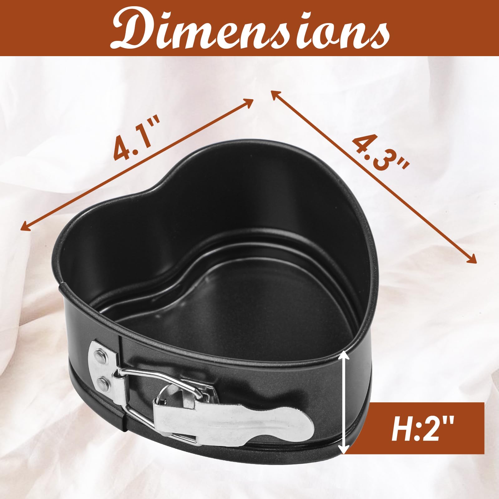 Heart Shaped Springform Pan Set of 2 - 4 Inch Mini Cheesecake Baking Molds for Oven, Air Fryer & Instant Pot - Perfect for Valentine's Day, Anniversaries & Romantic Desserts