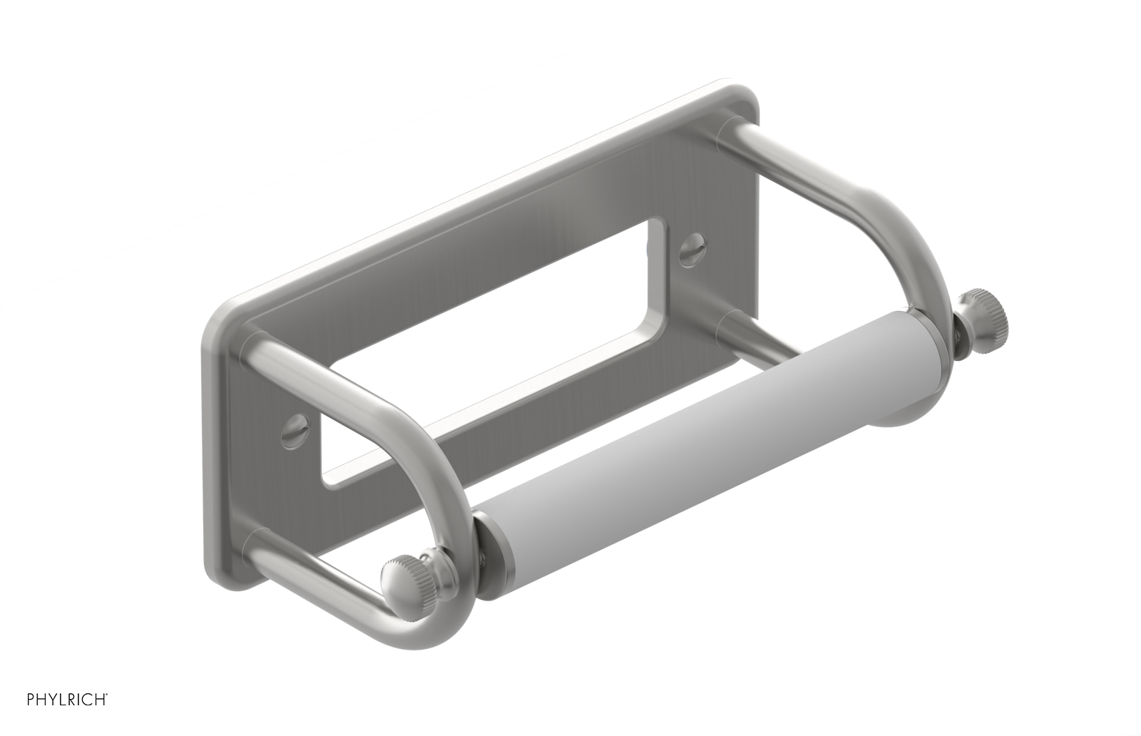 Jamestown Classic Toilet Paper Holder - Brushed Nickel Bathroom Tissue Roll Stand with Easy Installation for Home, Office & RV Use