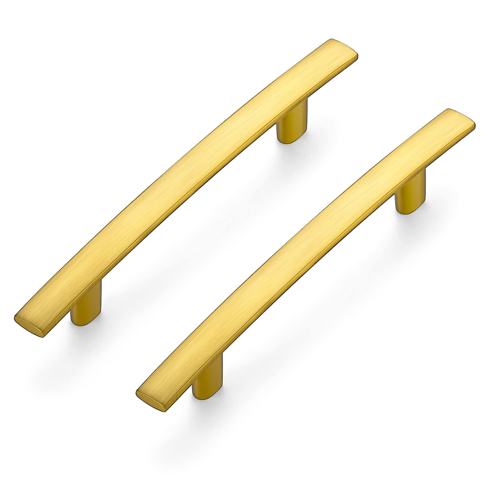 10 Pack 6 Inch Brushed Brass Cabinet Pulls - Zinc Alloy Kitchen Drawer Handles with 3.75