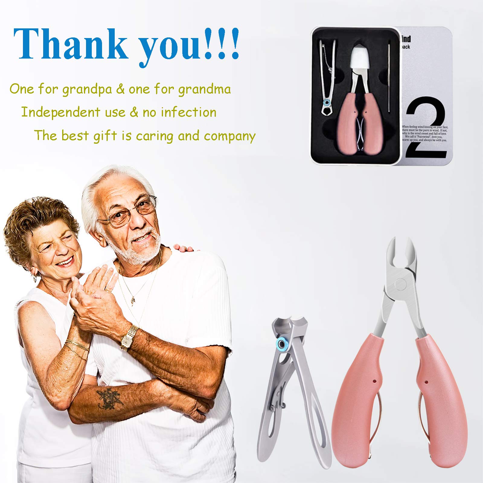 Premium Heavy Duty Nail Clippers for Men & Seniors - Extra Large Stainless Steel Toenail & Fingernail Clippers for Thick Nails (Rose Gold) - Ideal for Home, Travel & Grooming Kits