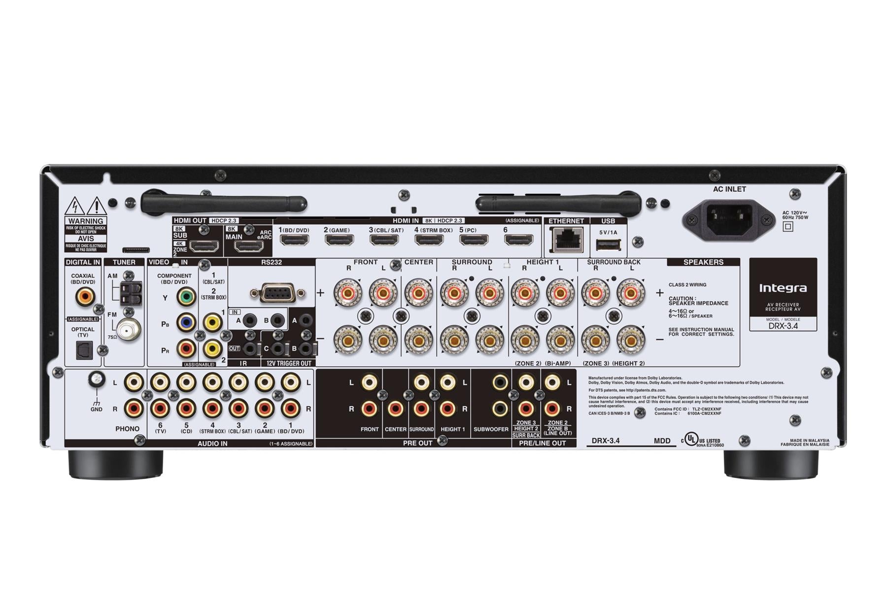 Integra DRX-3.4 9.2 Channel 8K Ultra HD Network AV Receiver with Dolby Atmos - Premium Home Theater Audio System for Movies, Music & Gaming