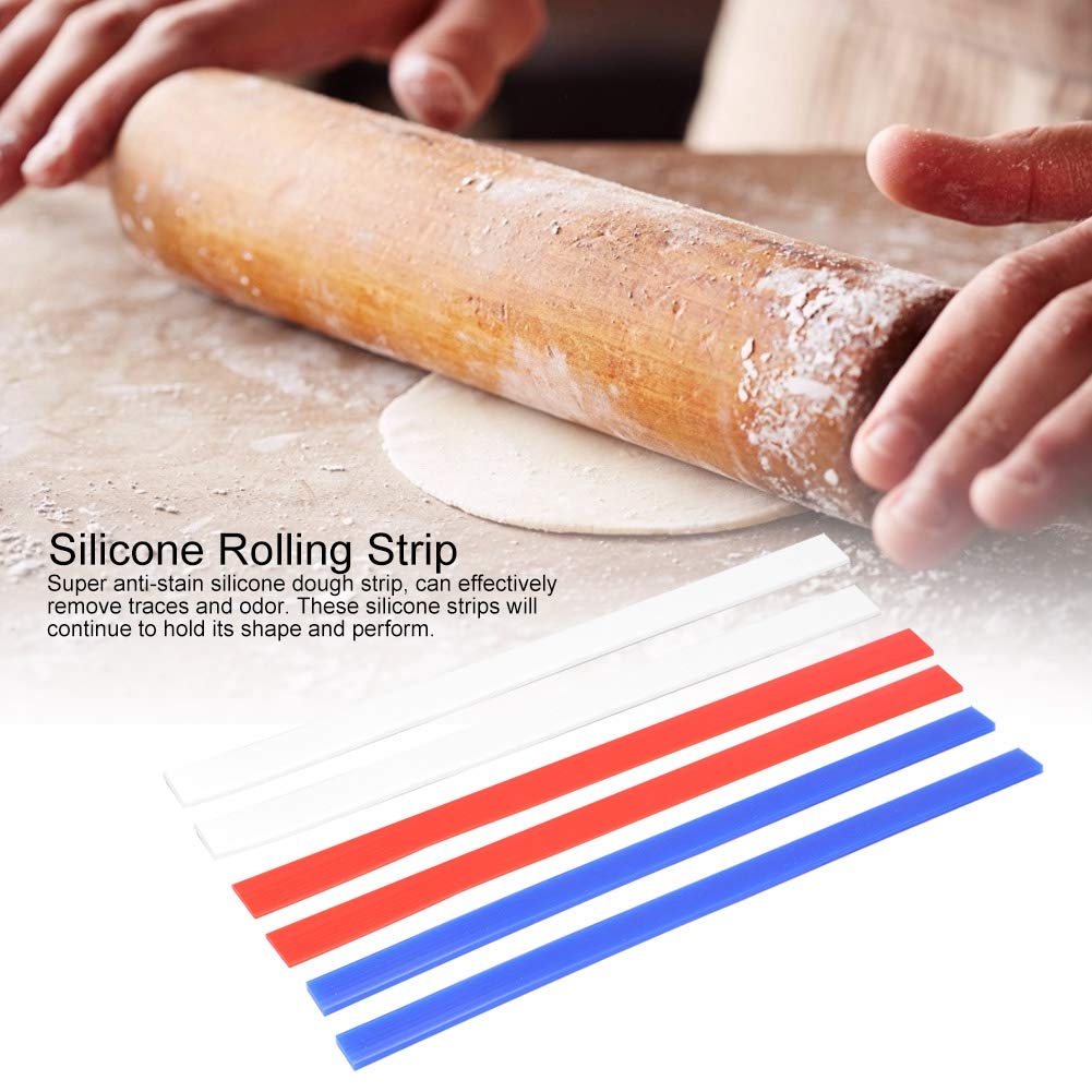 6PCS 15-Inch Professional Silicone Rolling Pin Guide Strips - Perfect Dough Measuring Tool for Cookies, Pies & Baking - Ideal for Home Bakers and Pastry Chefs