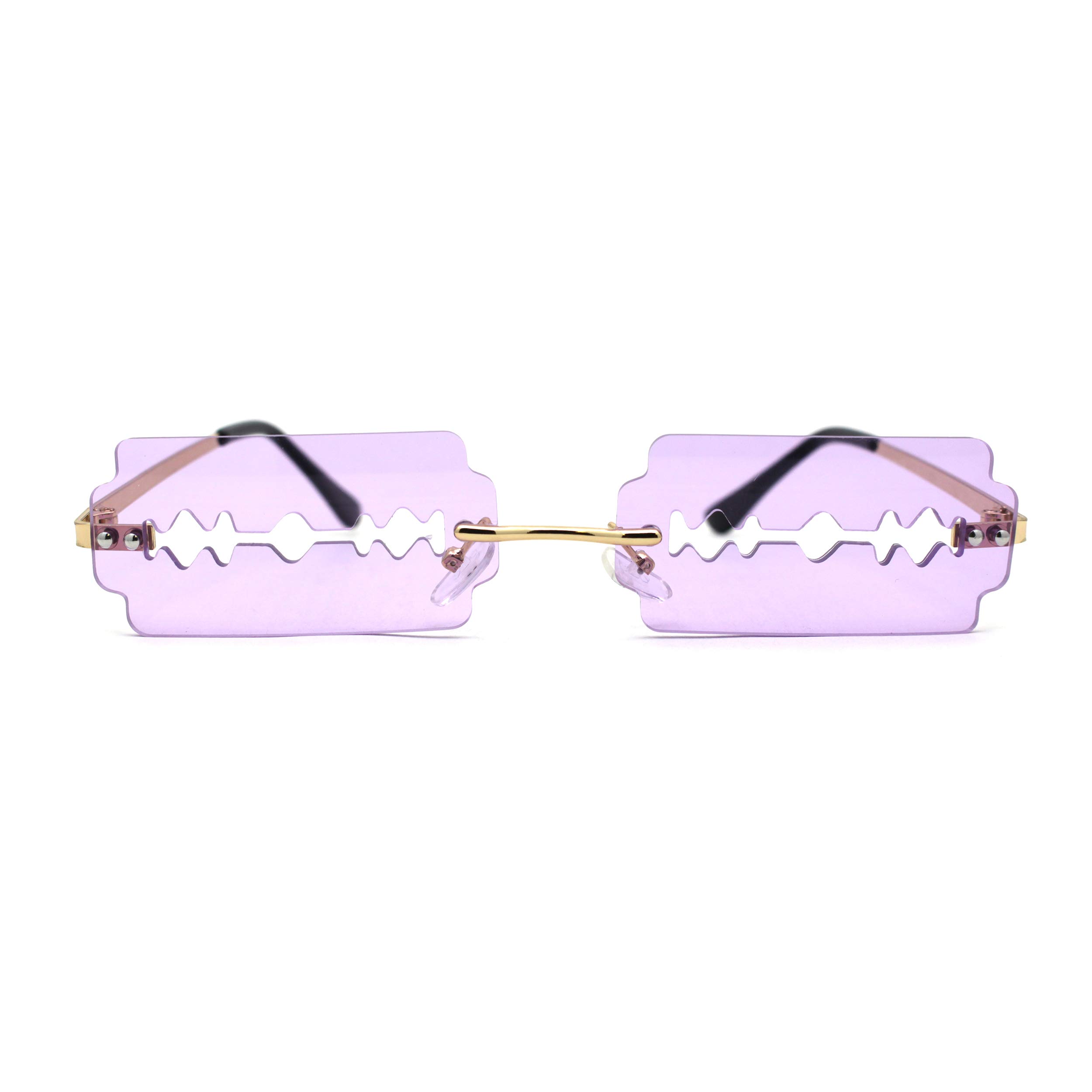 Stylish Razor Blade Shaped Hipster Rimless Sunglasses for Men & Women - Perfect for Outdoor Activities, Beach, and Fashion Statements