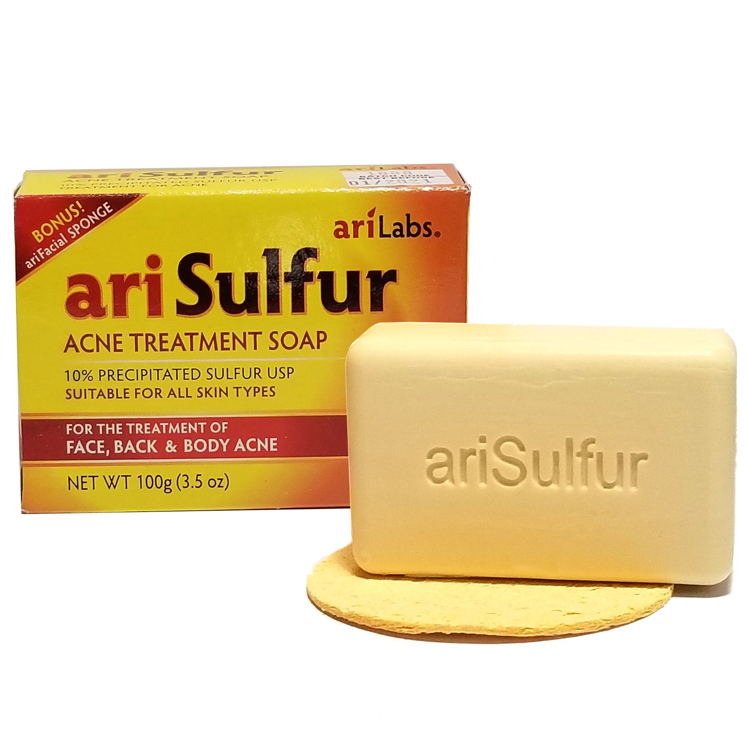 ariSulfur Acne Treatment Soap 3.5oz - Sulfur & Salicylic Acid Face Wash for Acne, Blackheads & Oily Skin - Gentle Cleansing Bar for Daily Skincare Routine & Blemish Control