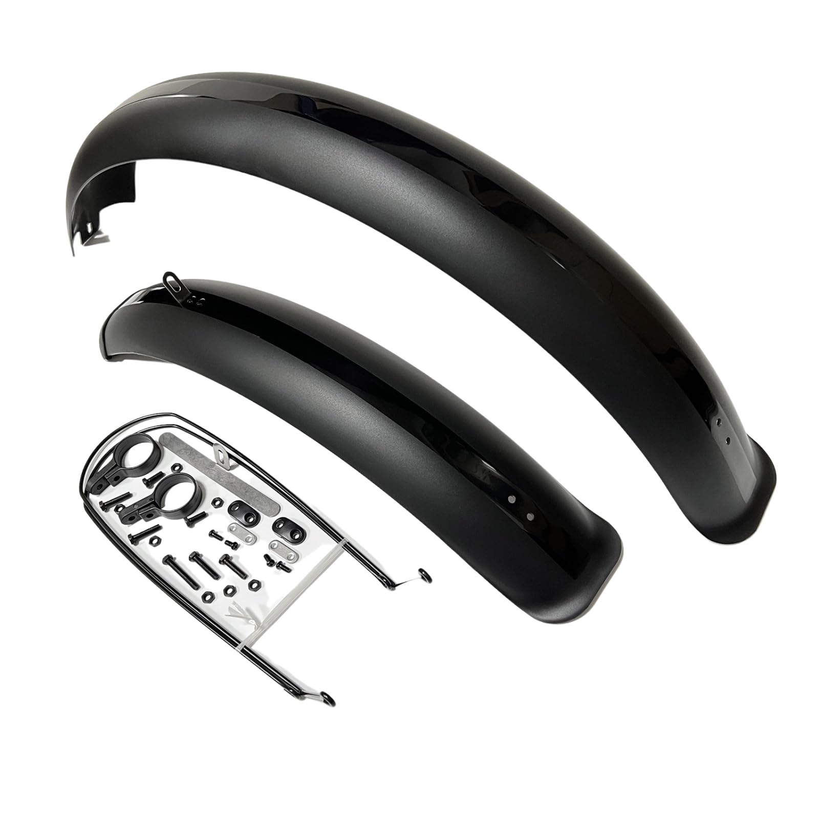 Fat Bike Fender Set - Front & Rear Full Coverage Mud Guards for 26 Inch Fat Tire Bicycles (Black) - Perfect for Mountain Biking, Snow Riding & Off-Road Adventures