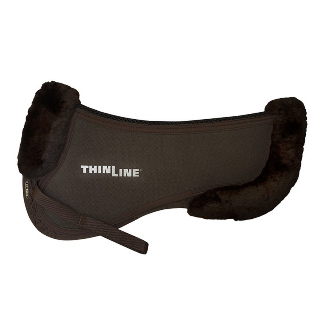 Thin Line Trifecta Fleece Trim Half Pad - Premium Horse Saddle Pad for Comfort & Protection - Ideal for Riding, Training & Show Jumping
