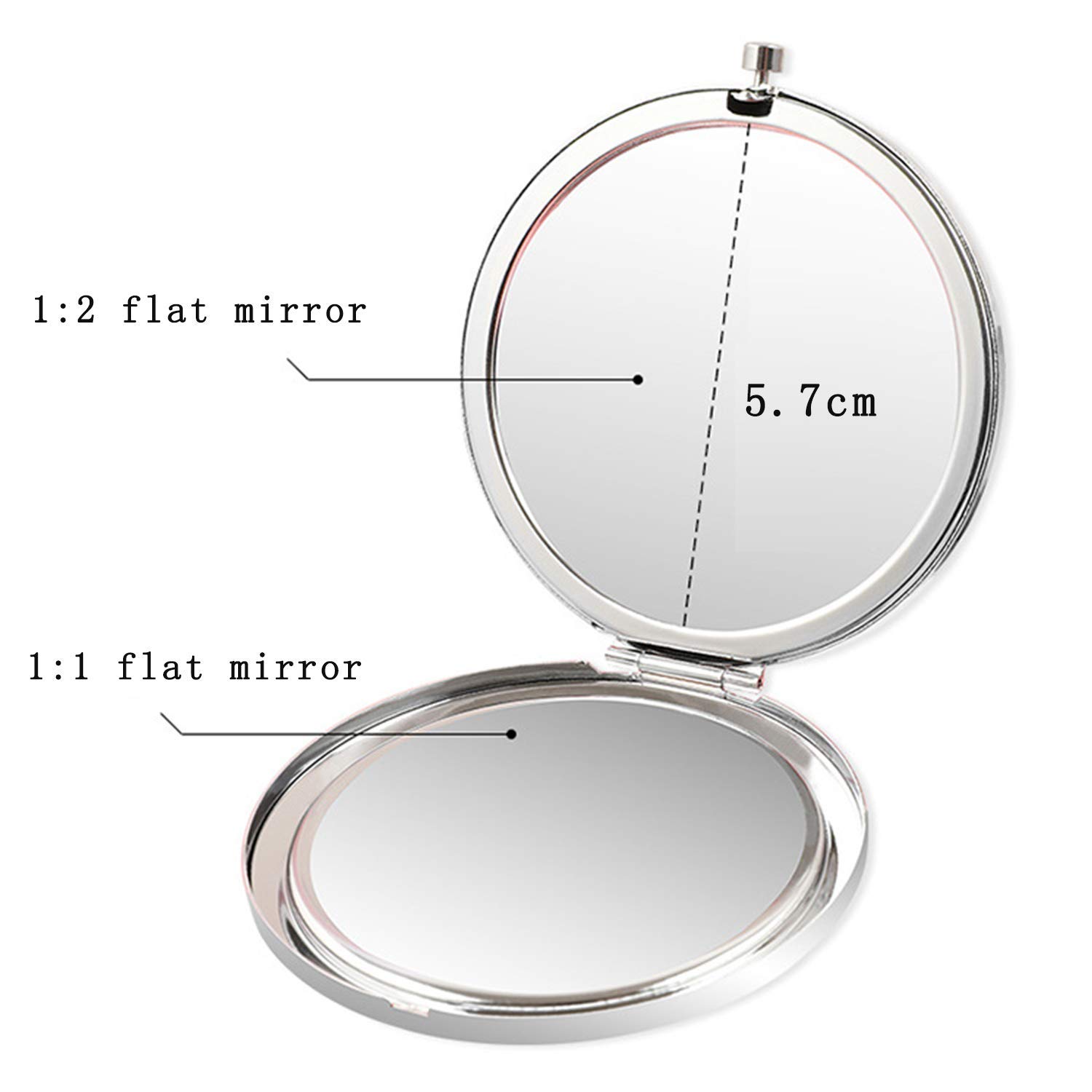 Elegant Silver Stainless Steel Compact Makeup Mirror - Perfect Graduation & Birthday Gift for Daughter with Gift Box - Ideal for Travel, Home Vanity & Handbag Essentials