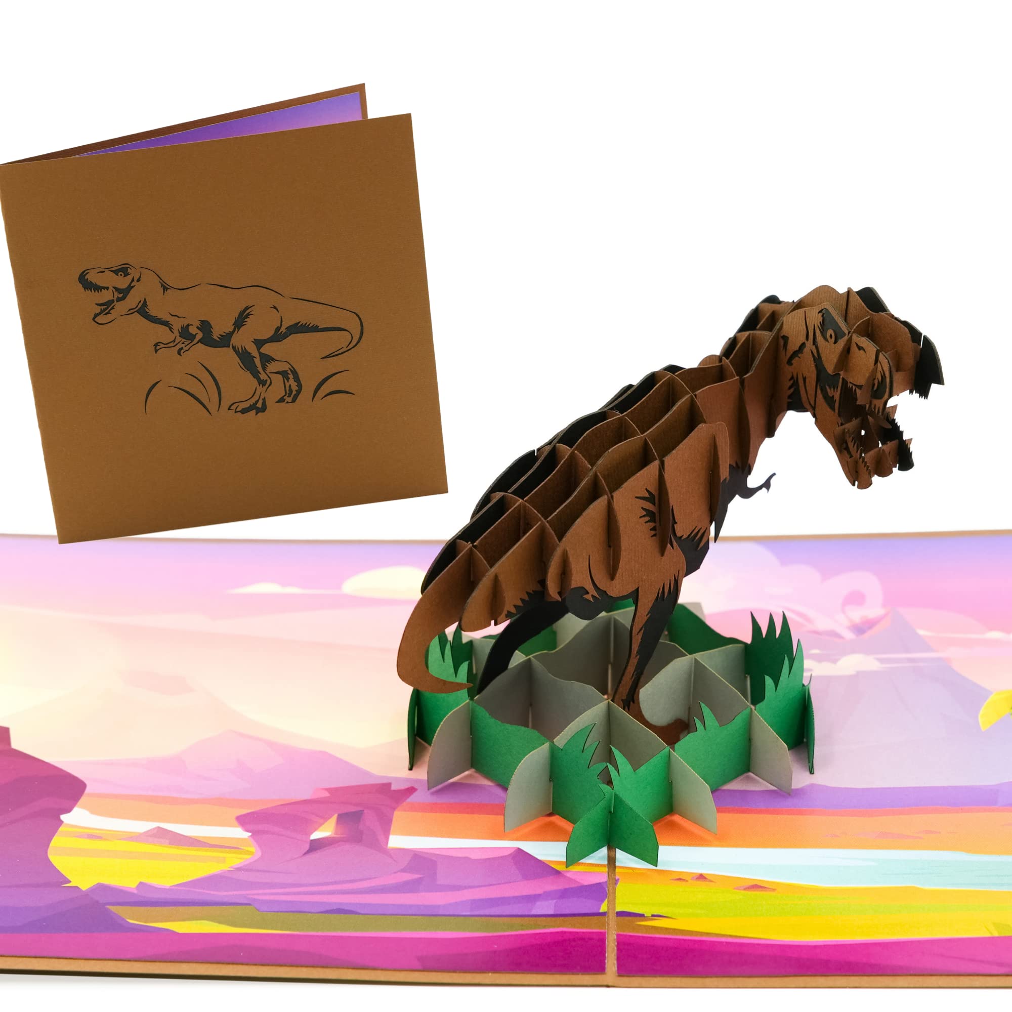 Dinosaur Pop Up Greeting Card - 3D T-Rex & Prehistoric Creatures for Kids' Birthday, Christmas, Party Favors | Fun Educational Gift for Boys & Girls | Perfect for Dino Lovers & Special Occasions