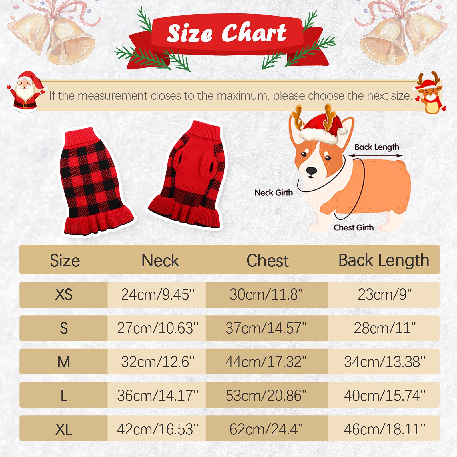 QBLEEV Warm Winter Dog Sweater for Medium Dogs - Soft Turtleneck Pullover with Leash Hole | Christmas Puppy Sweater Dress for Fall & Winter | Cozy Pet Clothes for Small to XL Dogs (Girls & Boys) | Perfect for Holiday Photos, Outdoor Walks & Indoor Comfort