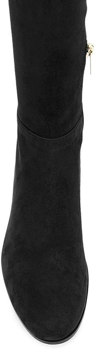 YDN Women's Suede Side Zipper Knee High Boots - Over The Knee Stretchy Boots with Low Heels for Fall Winter Fashion, Party & Casual Outfits