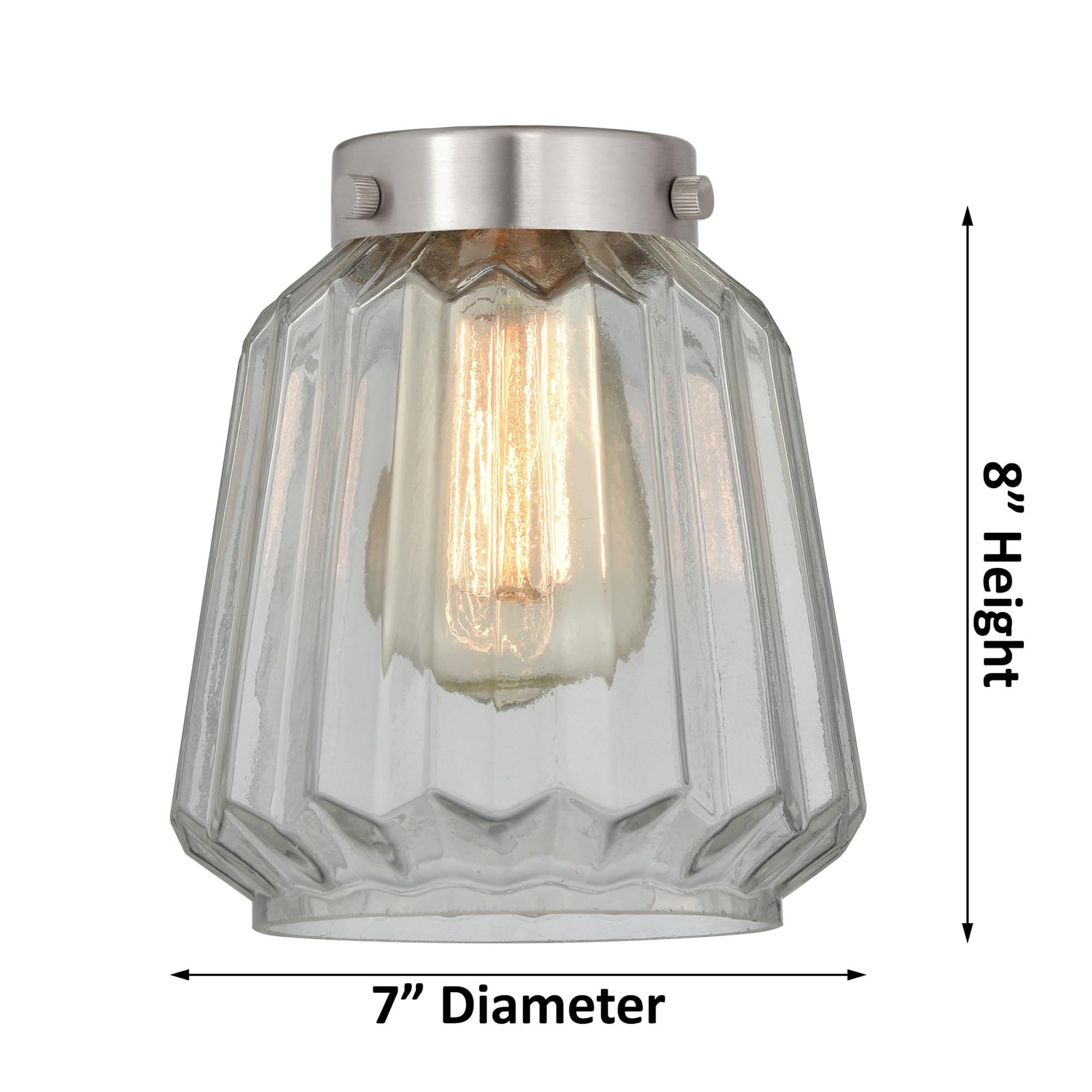 Innovations 201F-AB-G146 Semi-Flush Mount Ceiling Light Fixture - 1 Light Antique Brass Finish for Bedroom, Hallway & Dining Room Lighting
