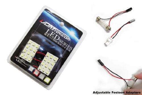 2 Pack Ultra Bright 12 SMD LED Panel Lights - White Interior Car Dome Light, Door Light & Trunk Light Replacement - Perfect for Vehicle Cabin Lighting, Night Driving Visibility & Interior Customization