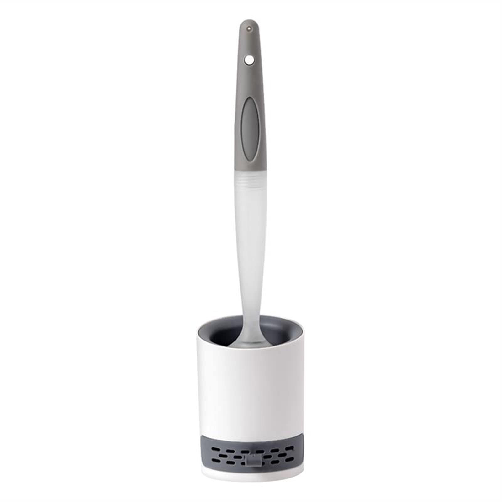Durable Long Handle Toilet Cleaning Brush with Wall Mount - Bathroom Drain Cleaning Tool & Dispenser - White - Ideal for Bathroom, Kitchen, and Household Cleaning