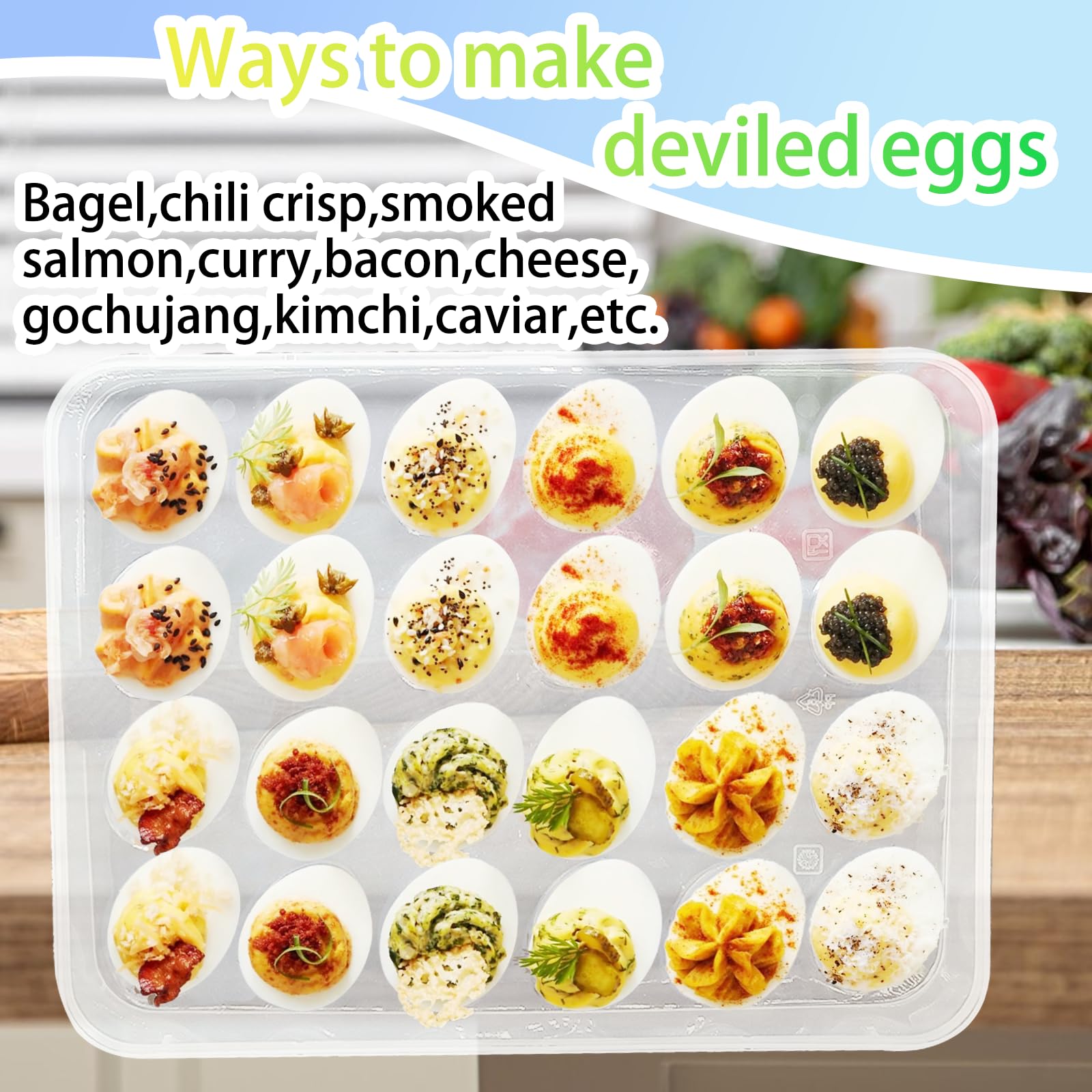 3 Pack Portable Deviled Egg Tray Carrier with Lid - 72 Egg Storage Container for Refrigerator, Easter & Thanksgiving Party - Perfect for Home Kitchen, Picnics, and Holiday Gatherings