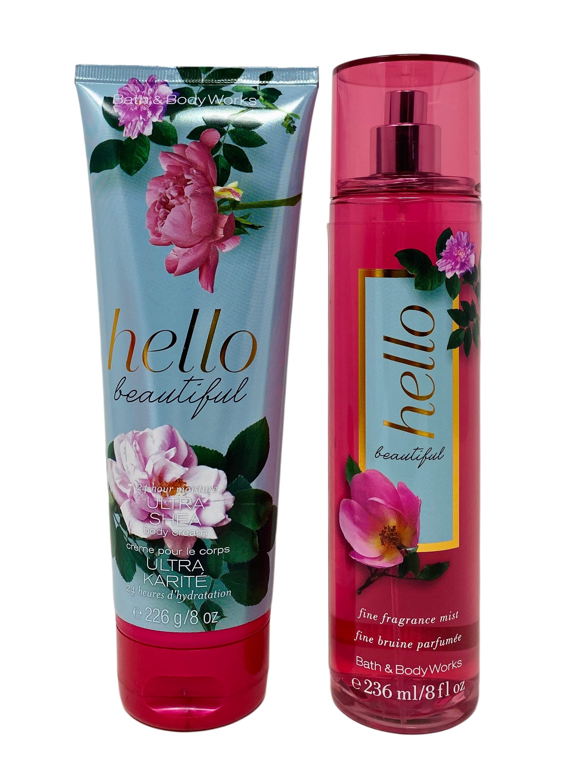 Bath & Body Works Hello Beautiful Gift Set - Full Size Fine Fragrance Mist & Body Cream (2020 Collection) | Perfect for Birthdays, Anniversaries & Self-Care Gifts