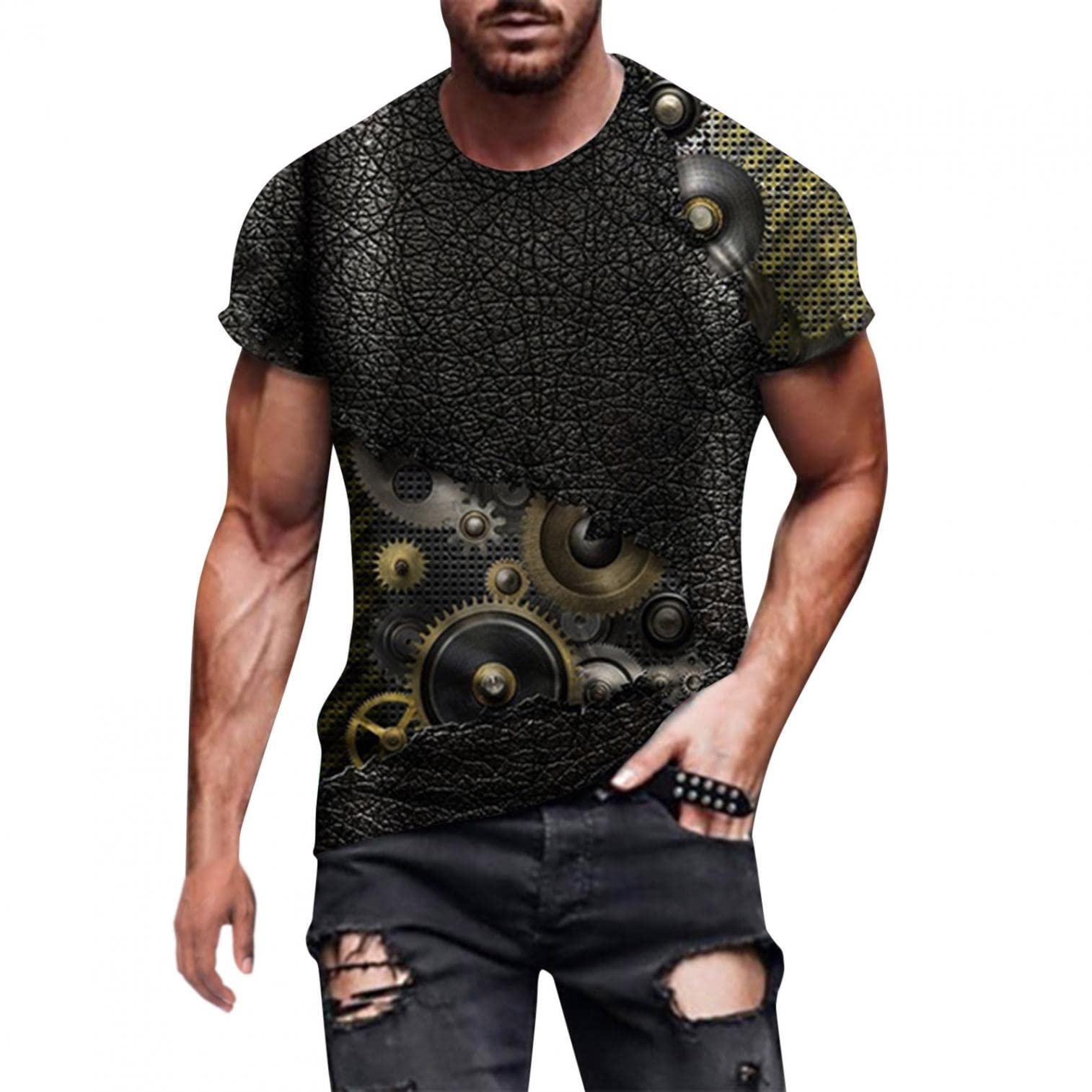 NOLDARES Men's Graphic Printed Short Sleeve T-Shirts - Slim Fit Casual Crew Neck Tee for Streetwear & Everyday Fashion | Perfect for Summer Outfits, Gym Wear, and Weekend Street Style
