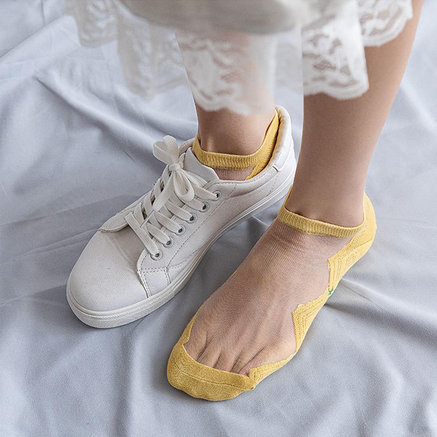 Benefeet Sheer Ankle Socks for Women - Thin Lace Nylon Summer Socks for Casual & Dress Wear