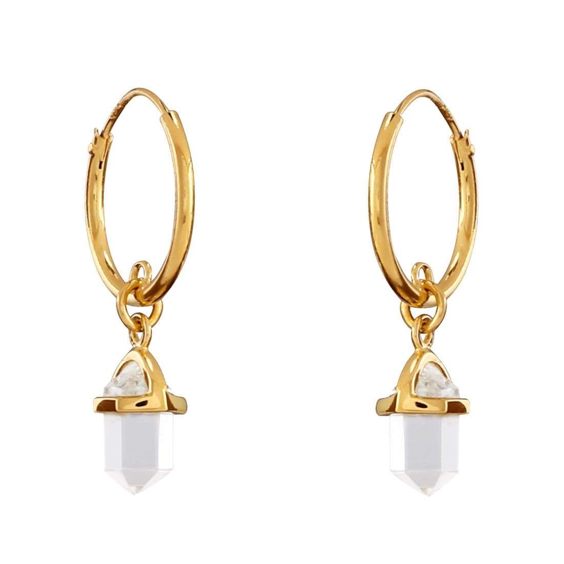 Empress Crystal Sleepers Gold - Elegant Crystal Stud Earrings for Women, Hypoallergenic & Comfortable, Perfect for Parties, Weddings & Daily Wear