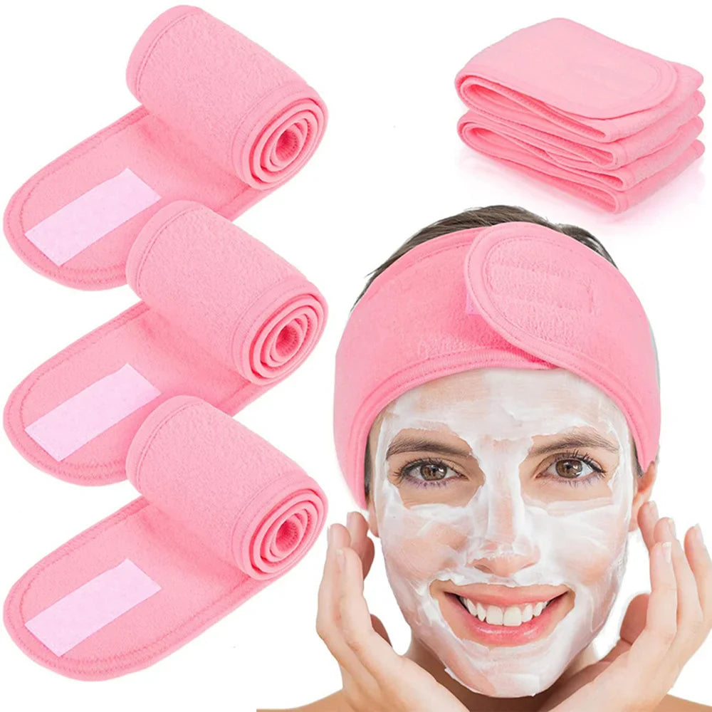3 Pack Adjustable Hair Bands for Women - Soft & Comfortable Headbands for Spa, Yoga, Workout, and Daily Use