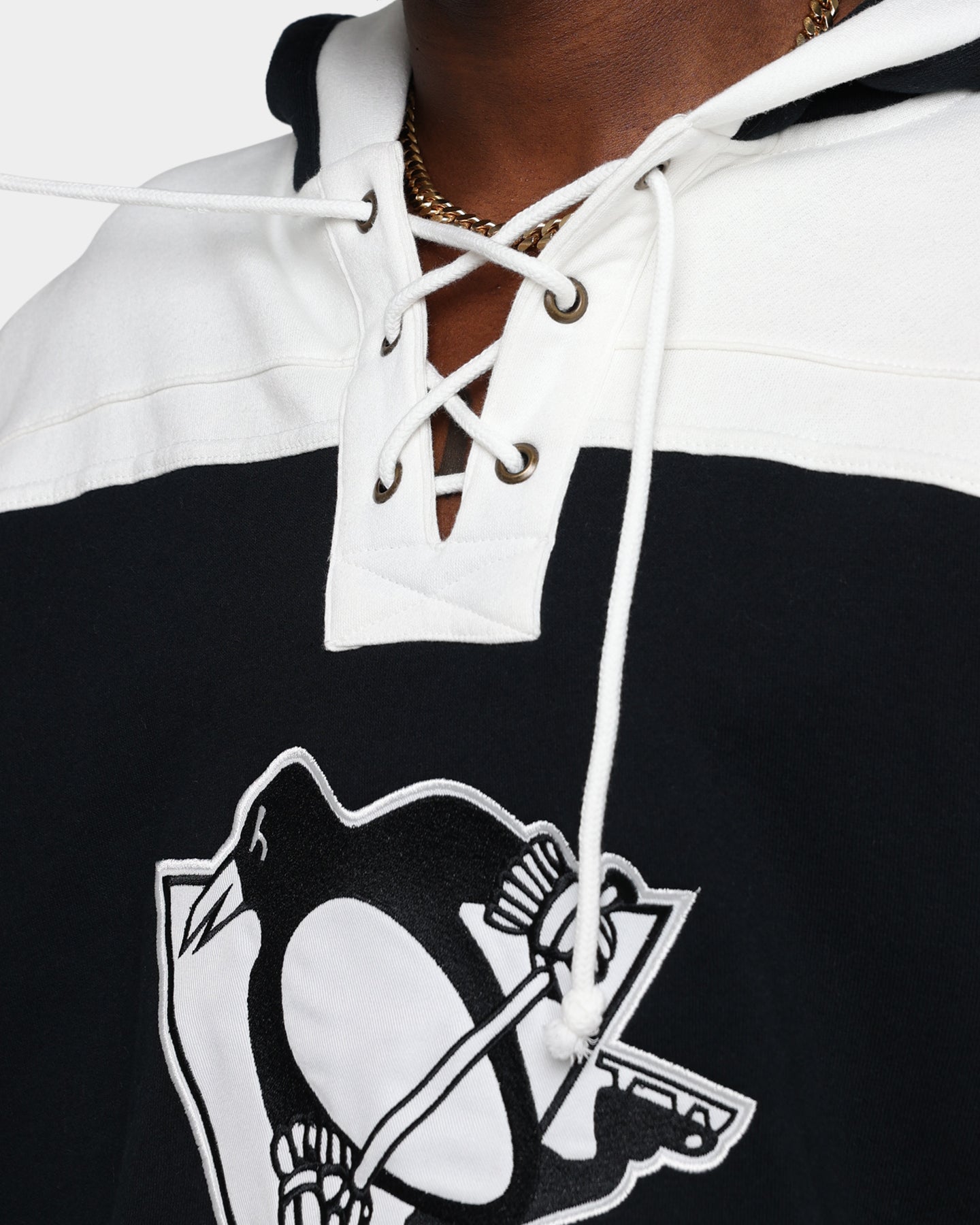 47 Brand Pittsburgh Penguins Superior Lacer Hoodie - Men's NHL Hockey Pullover Sweatshirt (Jet Black) - Perfect for Game Day, Casual Wear & Outdoor Activities