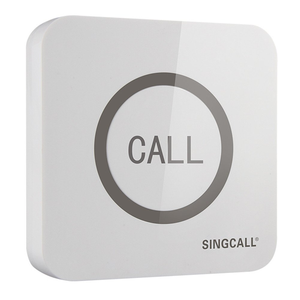 SINGCALL Waterproof Wireless Paging System - Call Bell Alert for Elderly Care, Nursing Homes & Hospitals - 1 Watch Receiver + 2 Pagers - Ideal for Emergency Alerts & Patient Monitoring