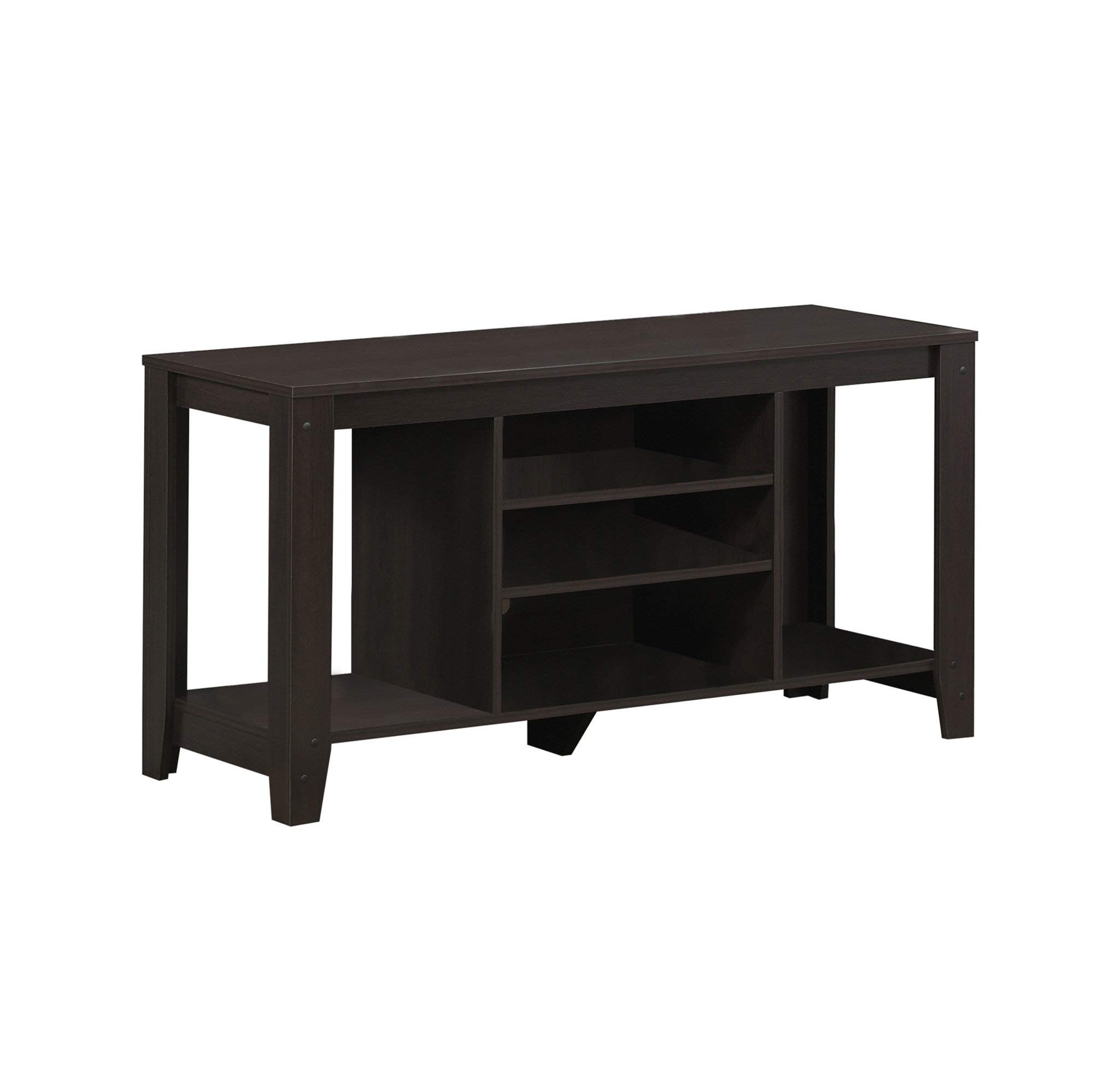 Monarch Specialties 48-Inch Cappuccino TV Stand with Storage - Modern Entertainment Center for Living Room, Bedroom & Home Theater