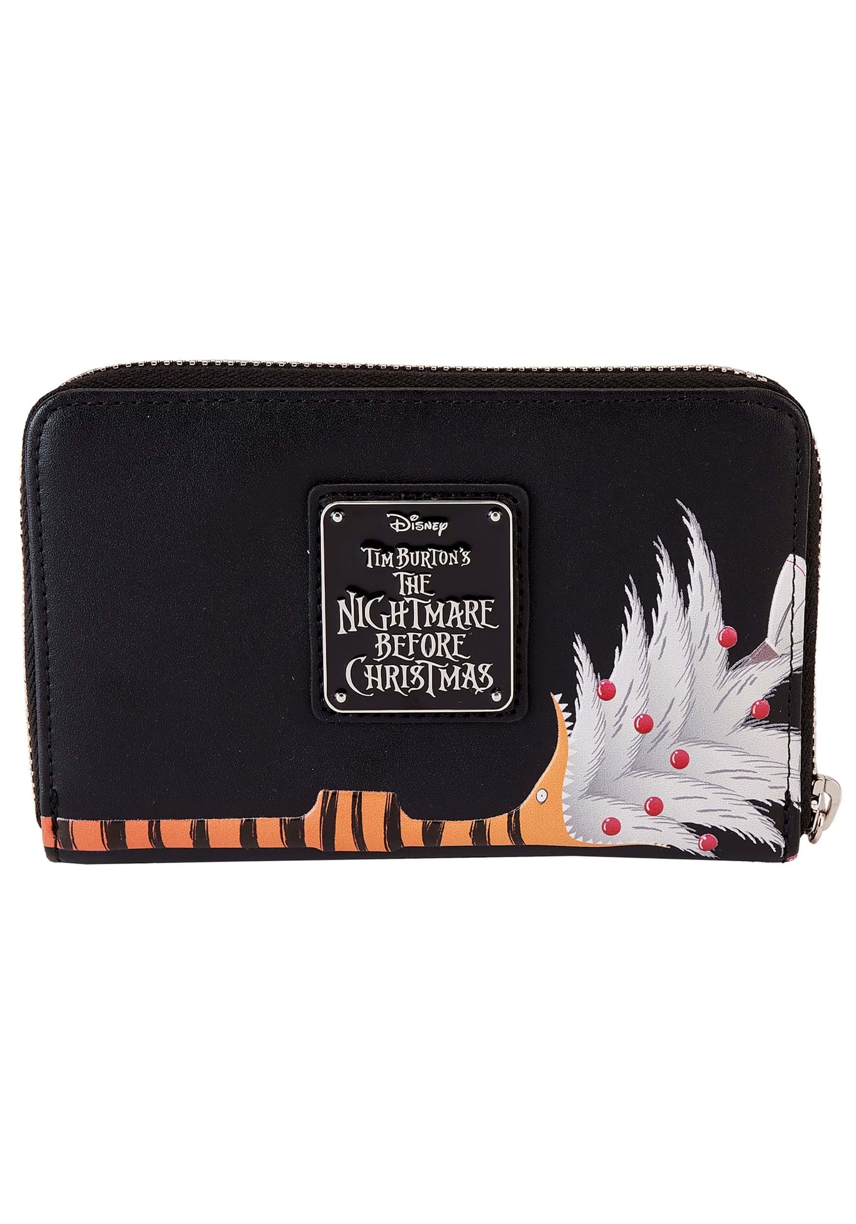 Loungefly Nightmare Before Christmas Glow-in-the-Dark Zip Around Wallet with Tree String Lights Design - Perfect for Disney Fans, Collectors & Holiday Gift Giving