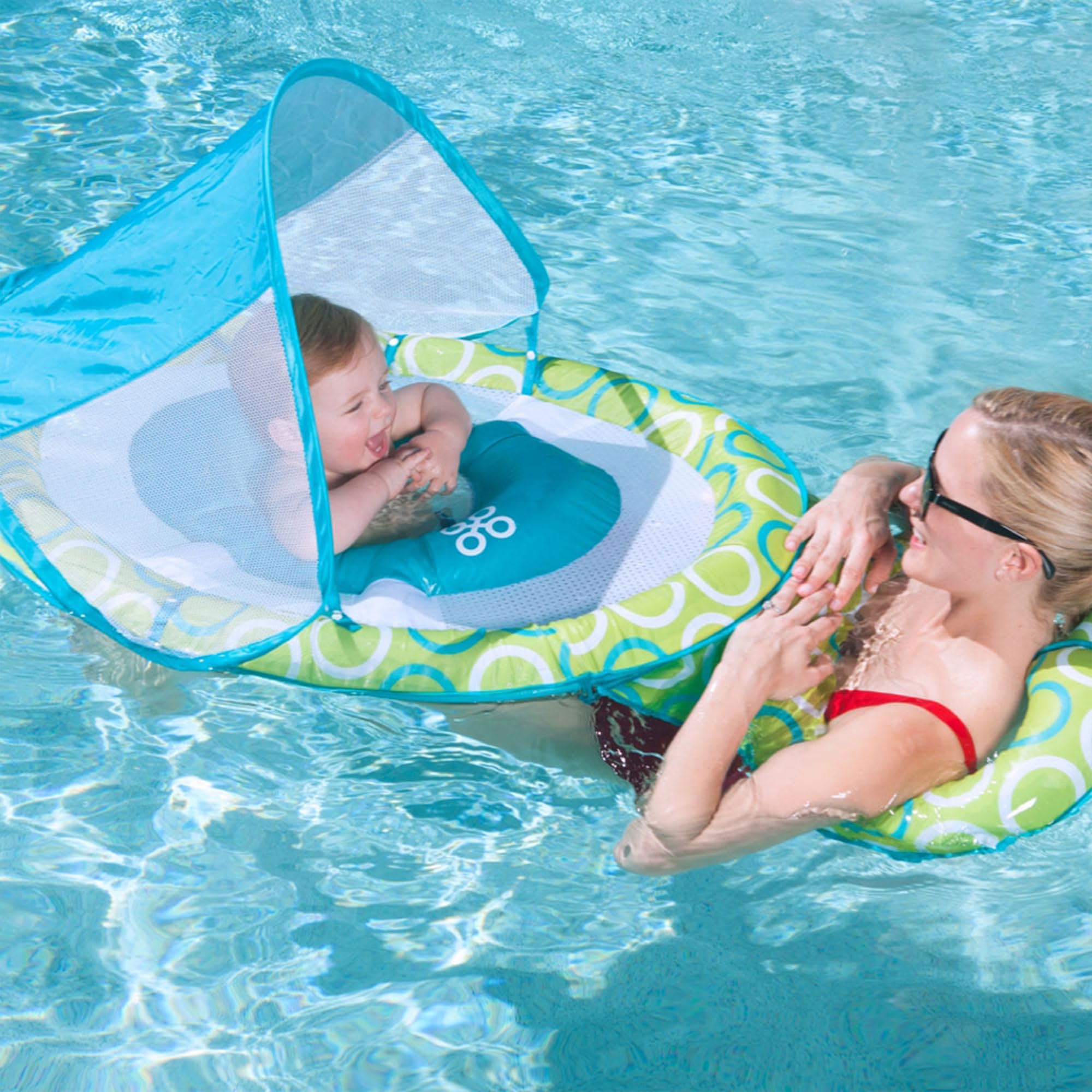 Swimways Mommy and Me Baby Pool Float for 9-24 Months - Inflatable Spring Float for Toddler & Parent Bonding in Pool, Beach, or Lake