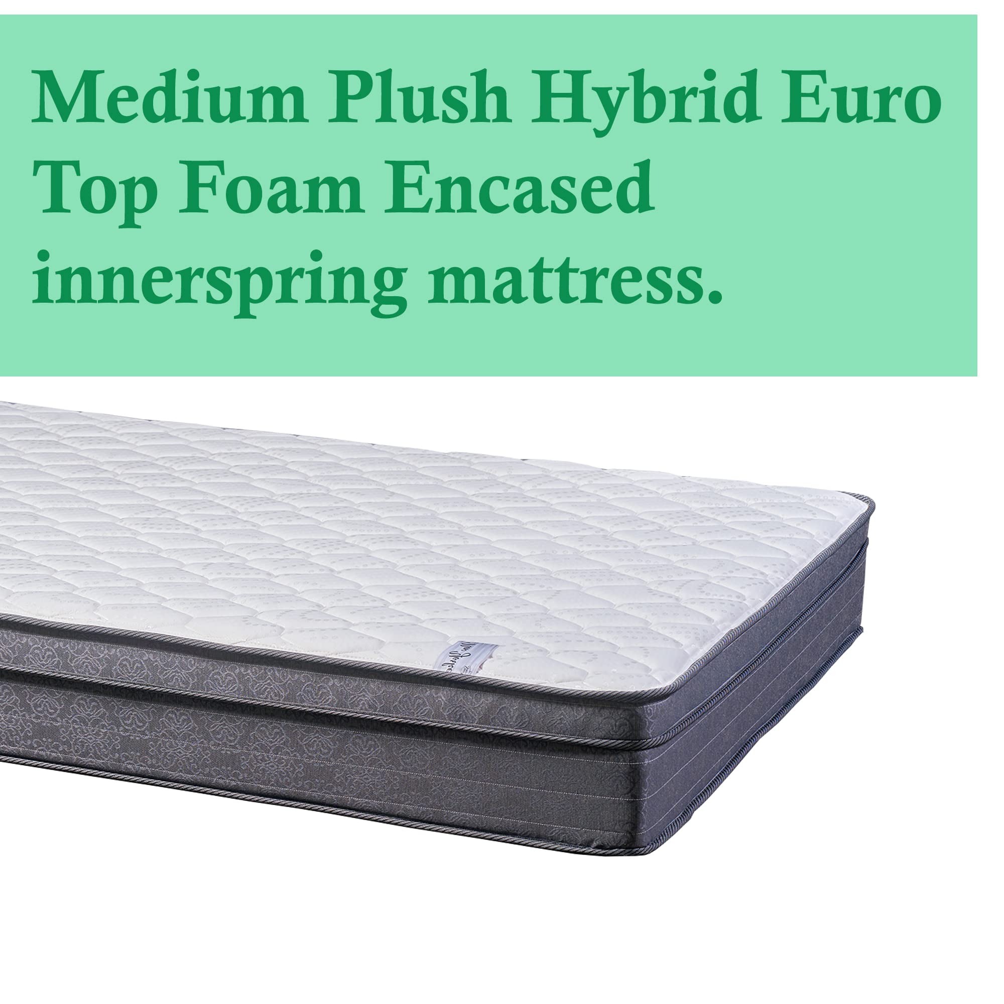 10-Inch Medium Plush Hybrid Euro Top Foam Encased Innerspring Mattress - Full Size for Back Pain Relief & Better Sleep | Perfect for Guest Rooms, Dorms & Small Bedrooms