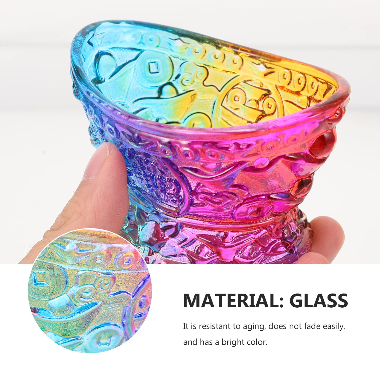 1pc Glass Candle Holder - Temple Candle Stand, Monastery Candlestick for Oil & Butter Lamps - Elegant Candle Storage for Home Decor, Meditation & Spiritual Ceremonies