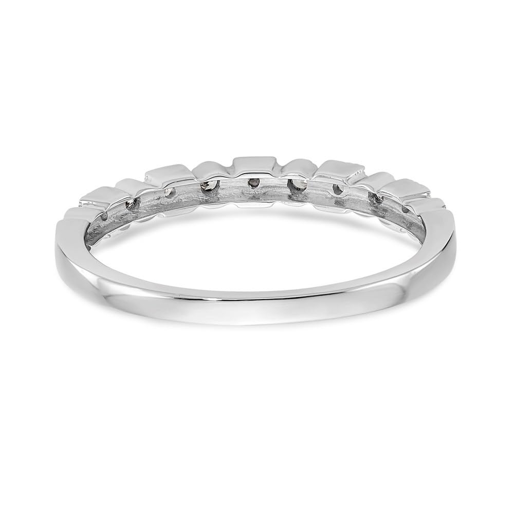 14K White Gold Diamond Band Ring for Women - 0.09Ct Round Cut Solitaire Wedding Ring, Anniversary Gift, Stackable Ring for Everyday Wear