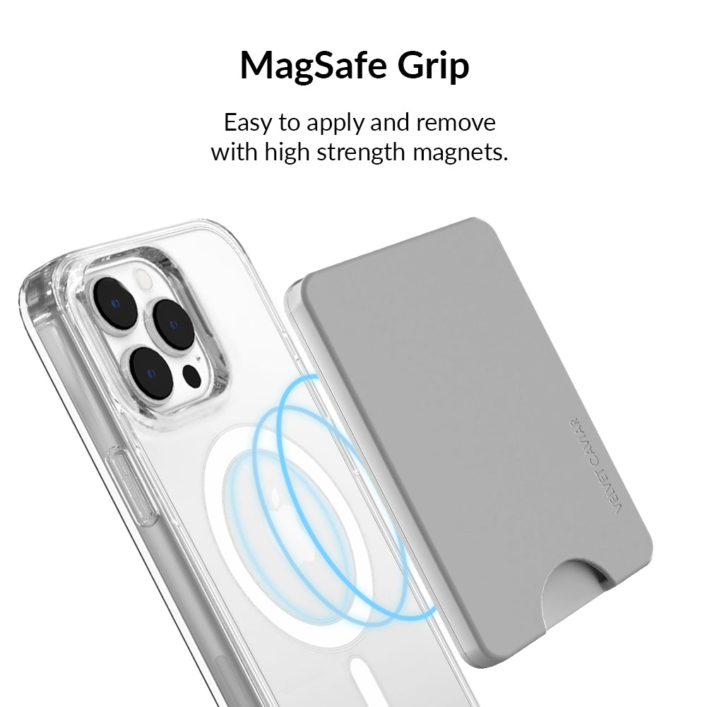 Premium Grey MagSafe Wallet for iPhone - Secure & Slim RFID Blocking Card Holder for Everyday Use, Travel, and Business