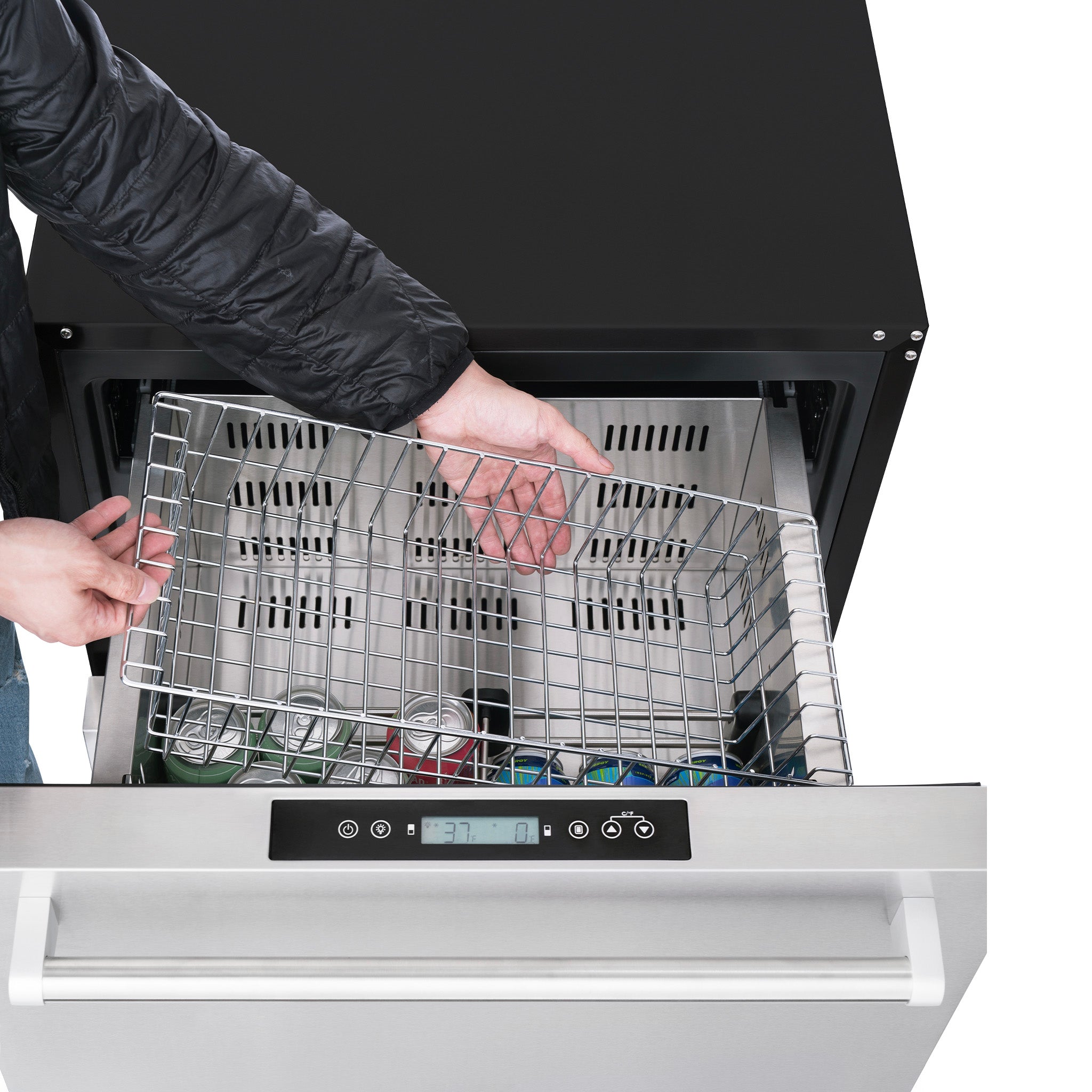 Newair® 24 Inch Undercounter Dual Zone Freezer & Refrigerator - Compact Stainless Steel Appliance for Kitchen, Bar, or Garage - Perfect for Storing Food, Drinks, and Frozen Goods