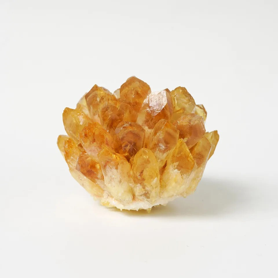 Natural Citrine Lotus Cluster Crystal - Spiritual Healing Stone for Manifestation, Confidence & Abundance | Meditation, Home Decor, Feng Shui & Positive Energy