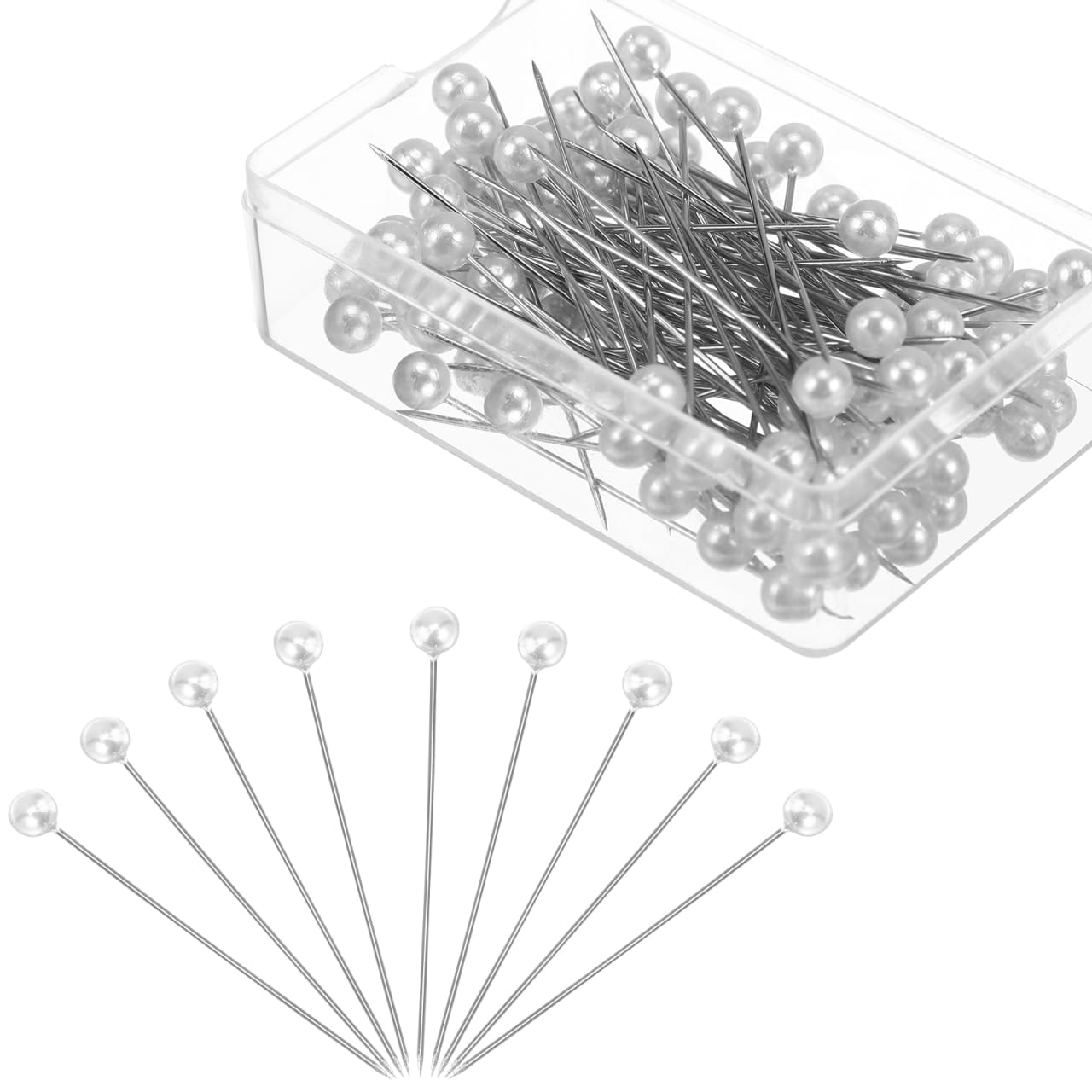 100pcs Pearlized Ball Head Pins for Sewing & DIY Crafts - Perfect for Fabric & Quilting