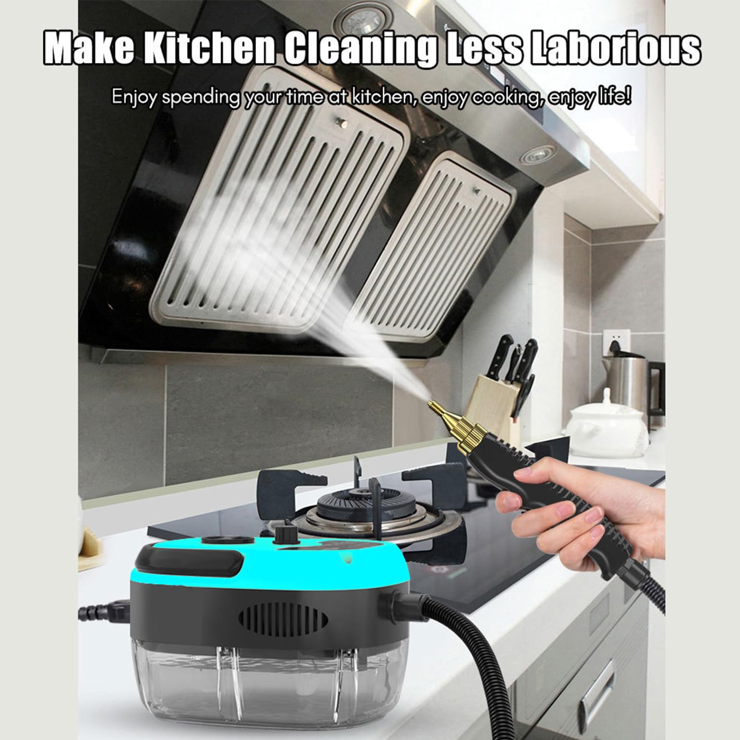 2500W Handheld Steam Cleaner for Home - Fast Heating & 3 Brushes | Deep Cleaning Floors & Upholstery