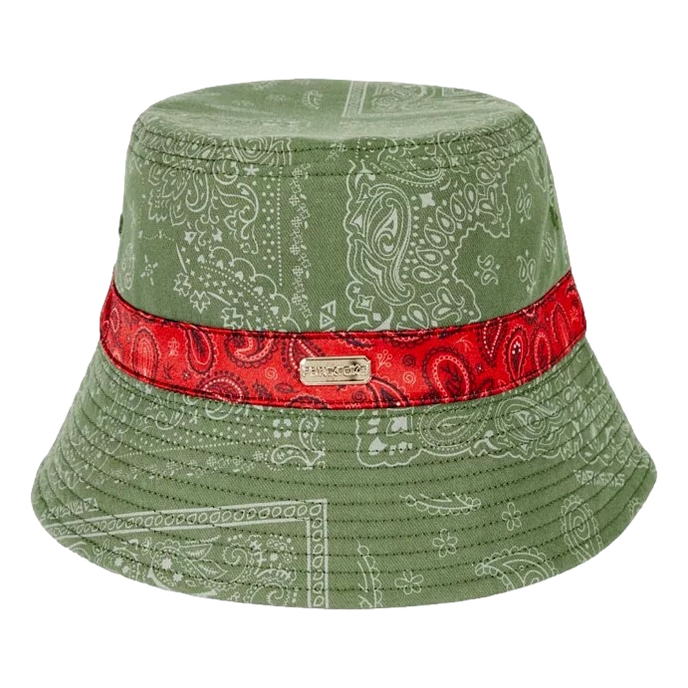 FORKICKS Paisley Reflective Bucket Hat in Olive - Stylish & Functional for Outdoor Activities, Running, Hiking, and Nighttime Safety