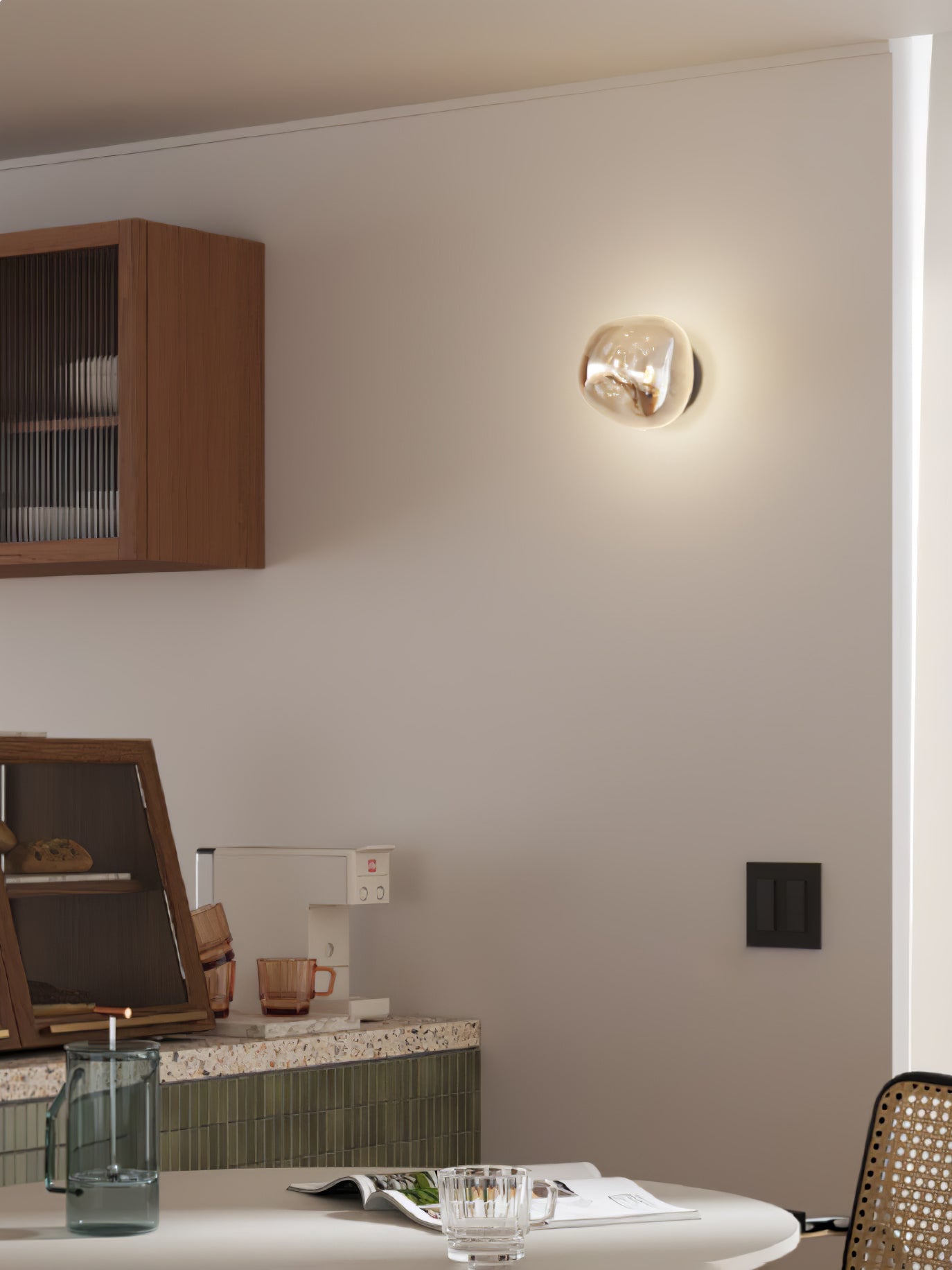Lava Wall Lamp - Modern Volcanic Rock LED Night Light for Bedroom, Living Room, and Outdoor Decor - Creates Soothing Ambient Lighting for Relaxation and Home Atmosphere