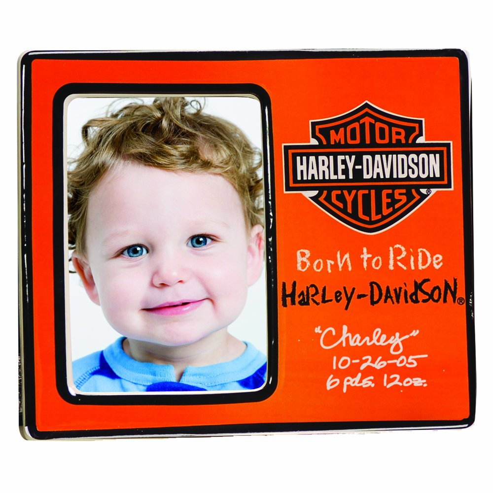 Harley Davidson Born to Ride Ceramic Picture Frame - Motorcycle Enthusiast Gift, Home & Office Decor, Wall Art for Bikers, Perfect for Living Room, Man Cave or Garage Display
