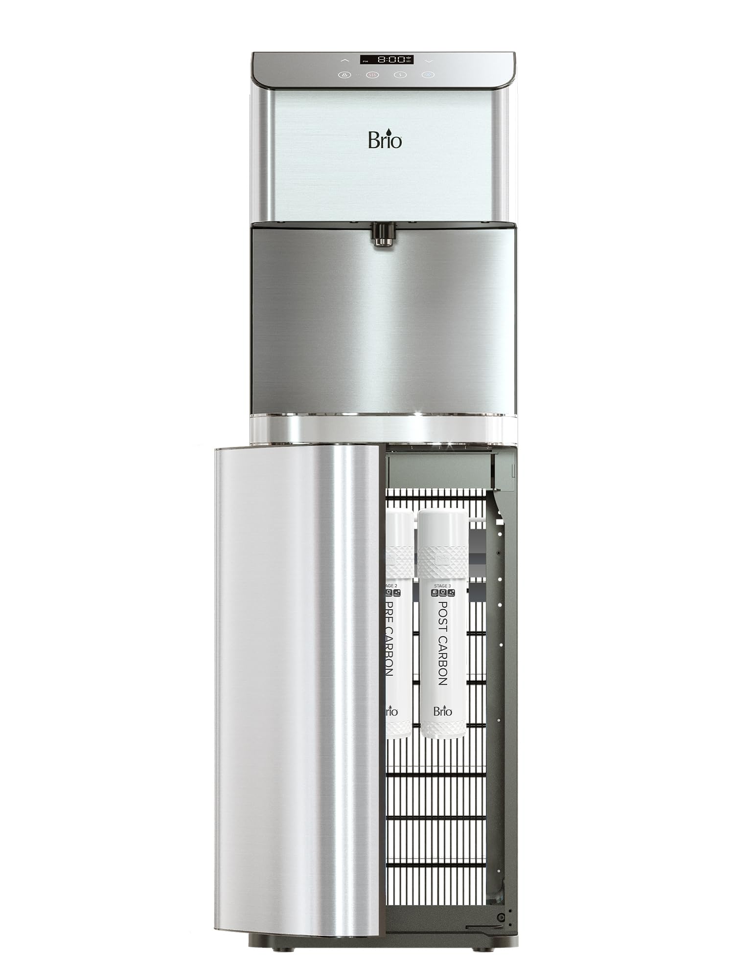 Brio Moderna Touchless Bottleless Water Cooler Dispenser with 3-Stage Filtration - Self-Cleaning, Motion Sensor, Tri-Temperature Dispensing & LED Night Light - UL Certified for Home, Office, and Kitchen Use