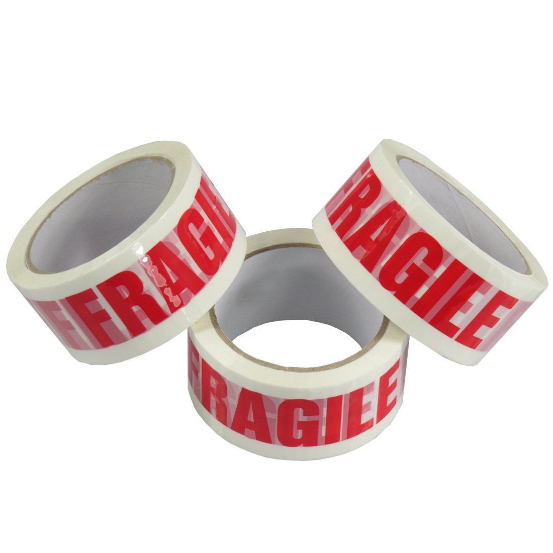 48mm x 66m Fragile Printed Low Noise Packing Tape - 36 Rolls Bulk Pack for Shipping Boxes, Moving & Ecommerce Packaging