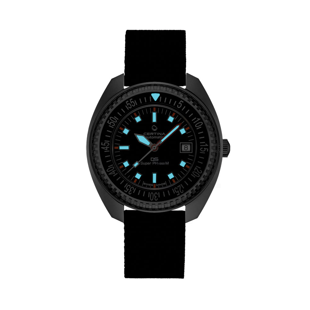 DS Super PH1000M 43.5mm Black Men's Watch with Durable Nylon Strap - Perfect for Outdoor Adventures, Sports & Casual Wear