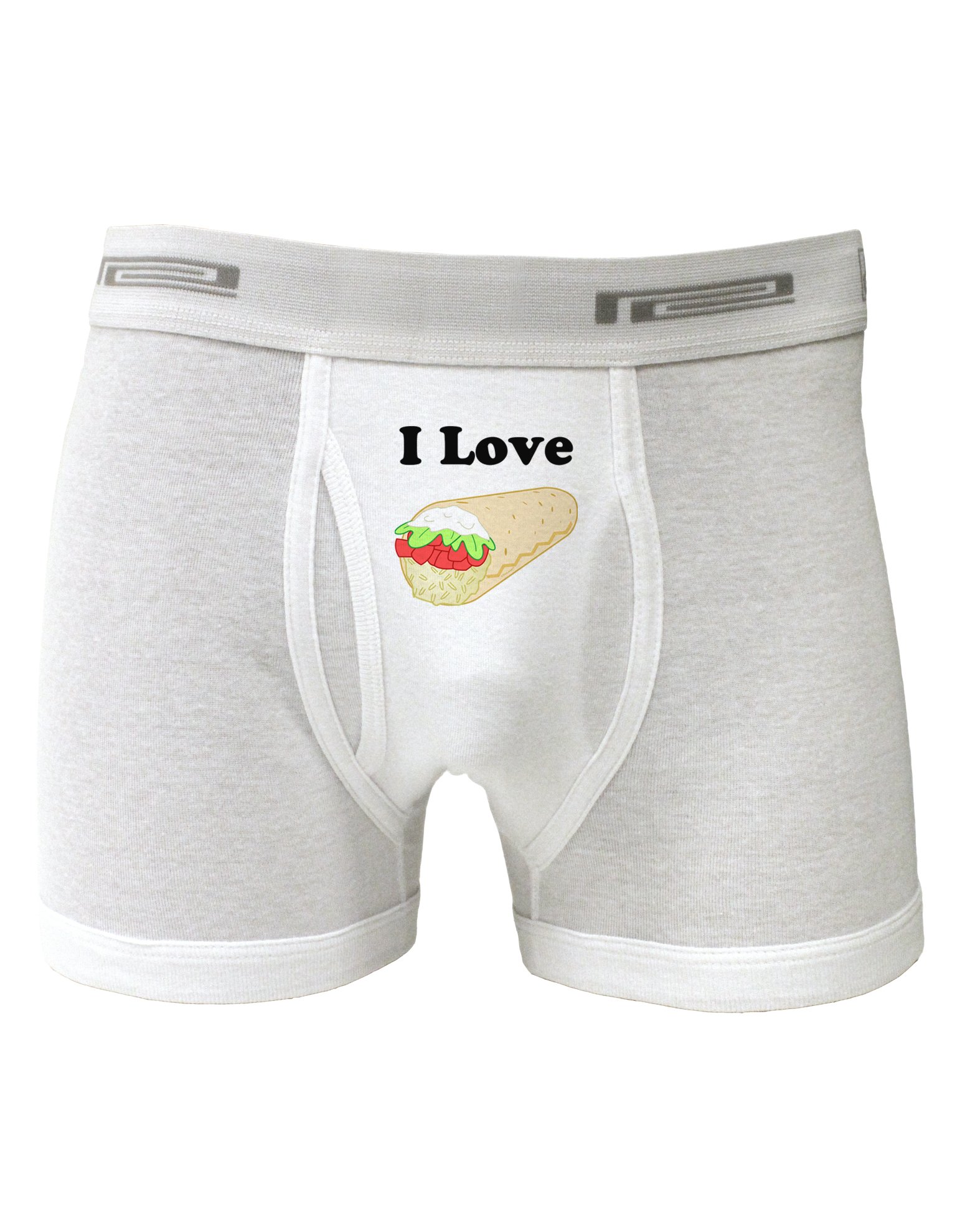 Funny Burritos Boxer Briefs for Men - Comfortable Cotton Underwear with I Love Burritos Print - Perfect Gift for Taco Lovers & Mexican Food Fans