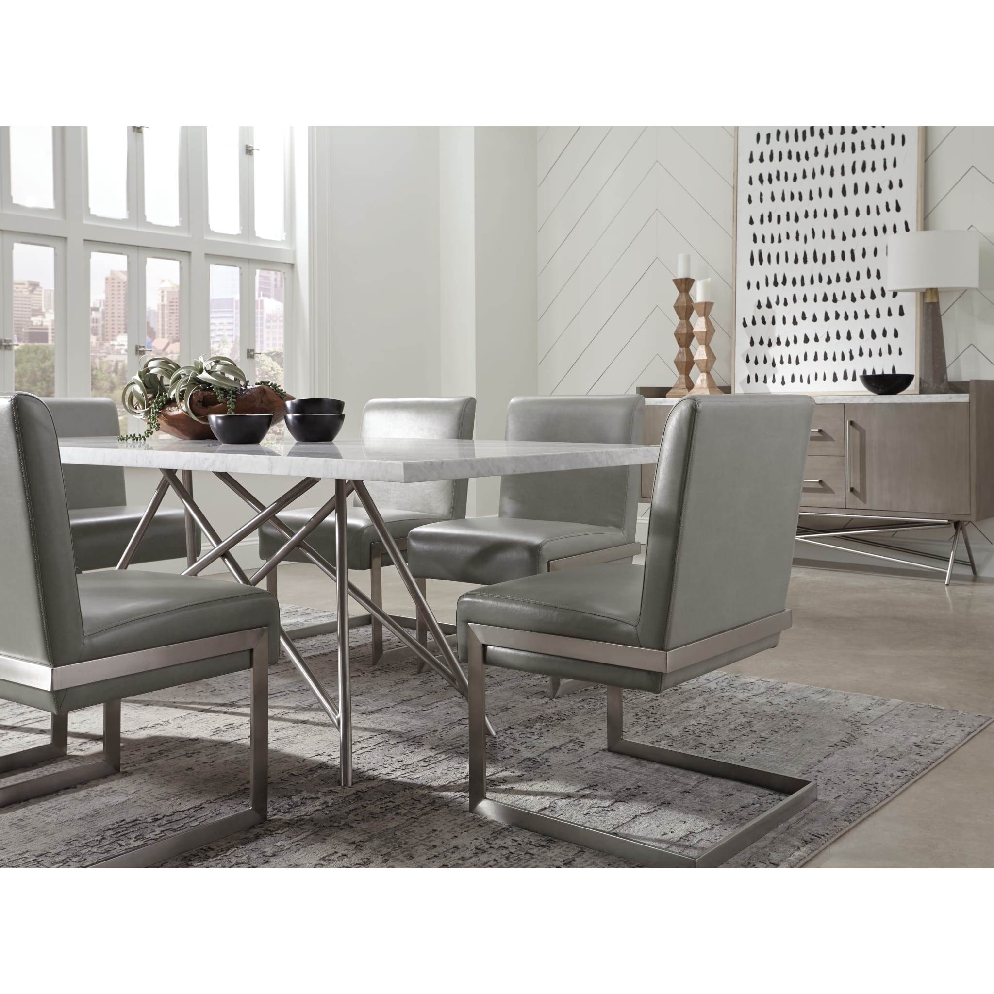 Modern Coral Marble Rectangular Dining Table - 6 Seater Elegant Kitchen Table for Dining Room, Perfect for Family Gatherings & Dinner Parties