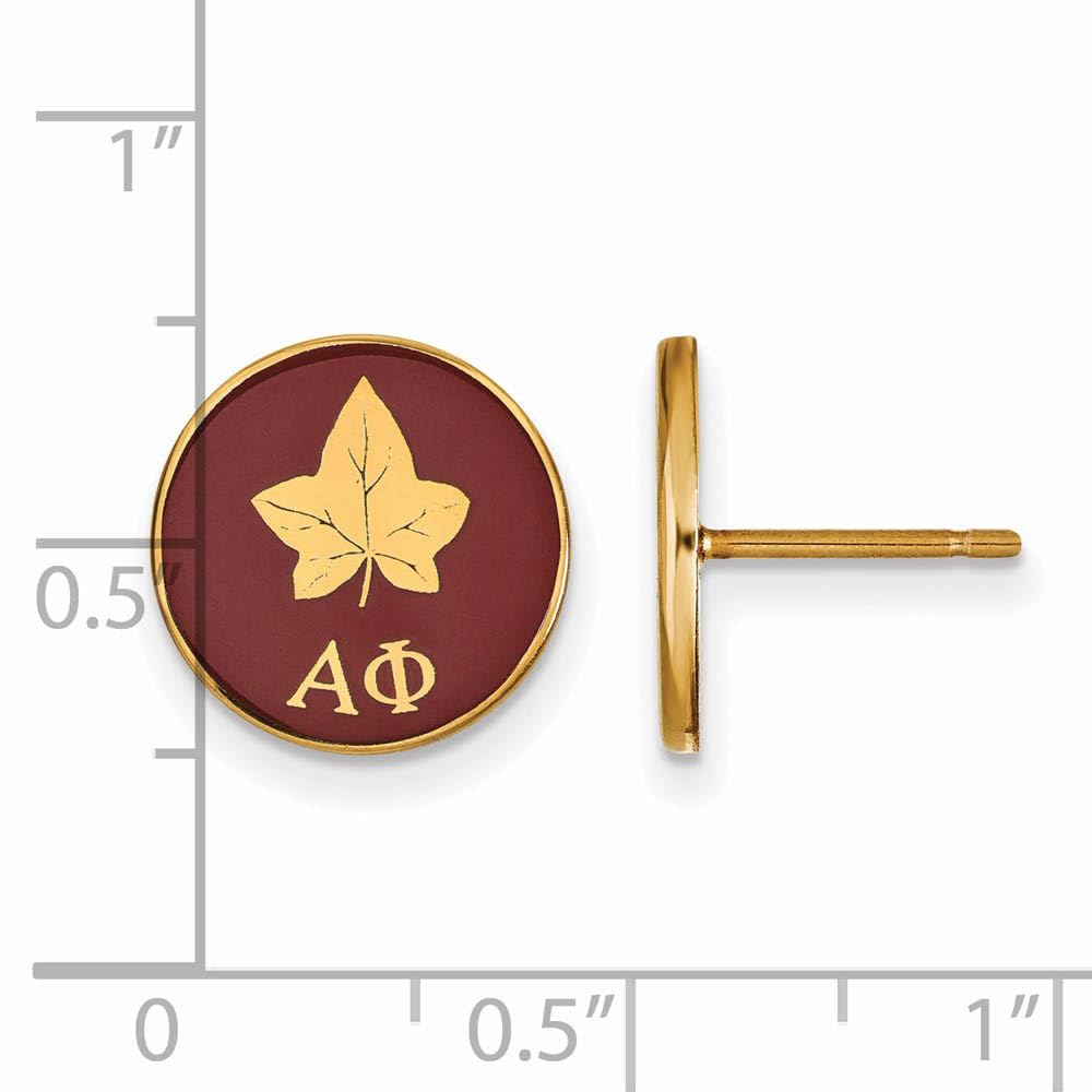 Sterling Silver Alpha Phi Enameled Post Earrings - Sorority Jewelry for Sisters, Gifts & Formal Events