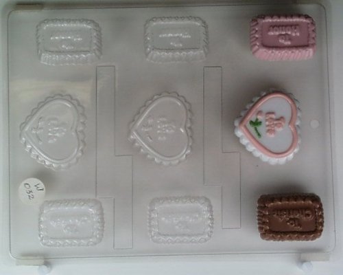 Rectangular & Heart Shaped Chocolate Candy Molds for Wedding Mints - Engraved with 'To Love, To Honor, To Cherish' W032 - Perfect for DIY Wedding Favors, Bridal Showers & Anniversary Treats