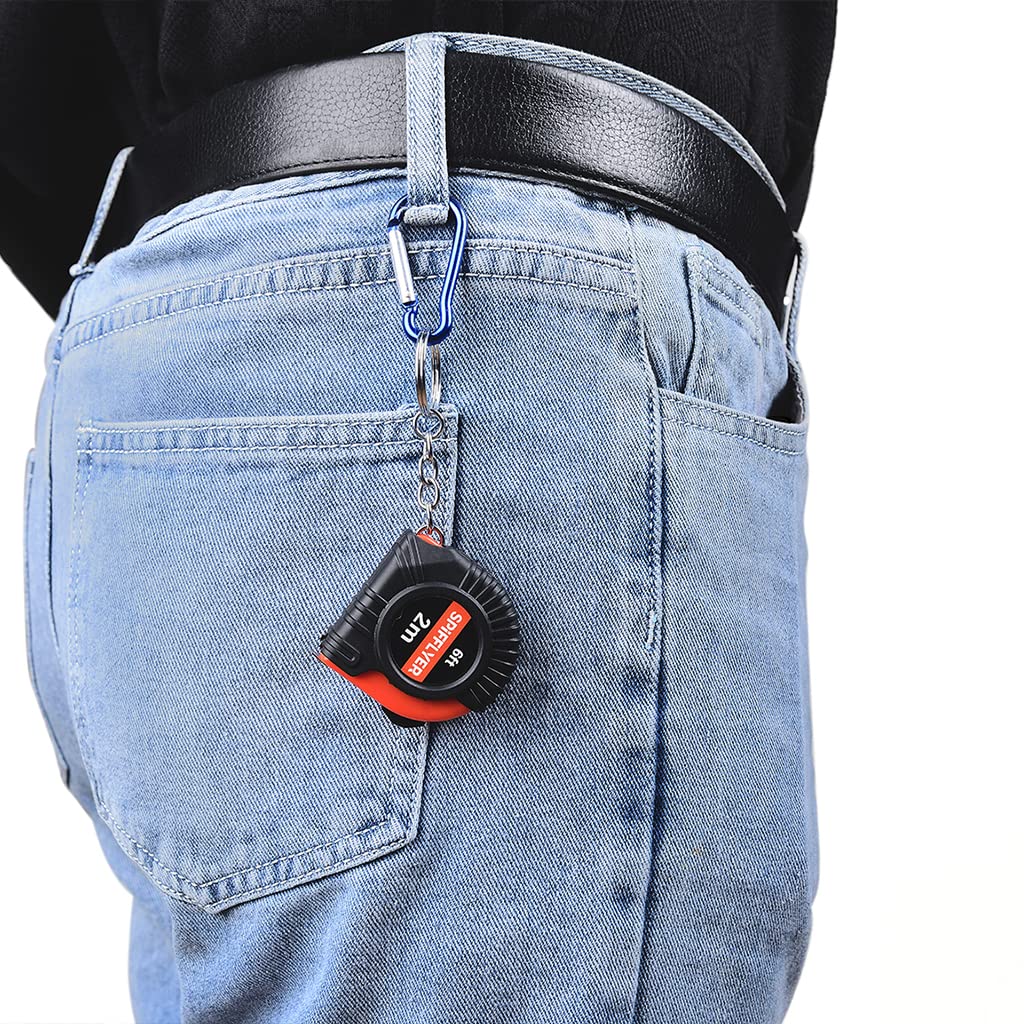 3 Pack Small Tape Measure Keychain - Mini Retractable Measuring Tape with Spring Snap Hook, 6ft/2M - Perfect for DIY, Sewing, Crafting & Home Improvement Projects